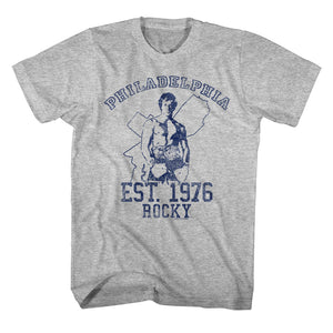 Rocky Tall T-Shirt Philadelphia State Est 1976 Gray Heather Tee - Yoga Clothing for You