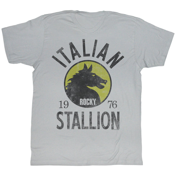 Rocky T-Shirt Distressed Italian Stallion 1976 Silver Tee - Yoga Clothing for You