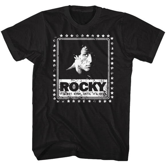 Rocky T-Shirt Distressed It's Not Over Until It's Over Black Tee - Yoga Clothing for You