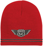 Historic Rt Route 66 Patch Adult Beanie Hat - Yoga Clothing for You