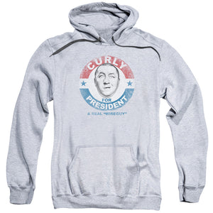 Three Stooges Hoodie Curly for President Athletic Heather Hoody - Yoga Clothing for You