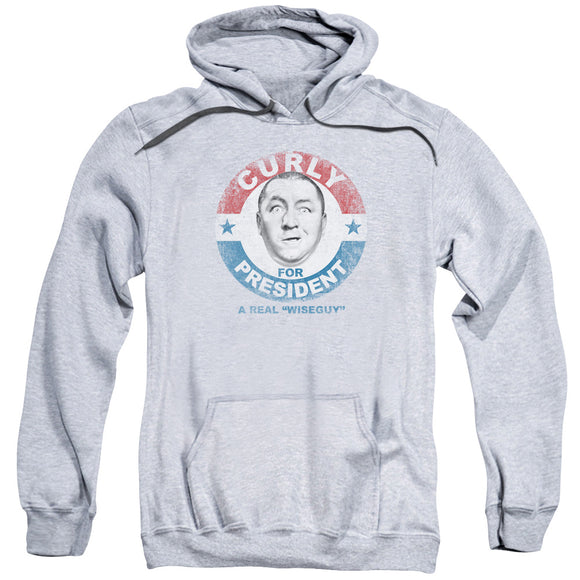 Three Stooges Hoodie Curly for President Athletic Heather Hoody - Yoga Clothing for You