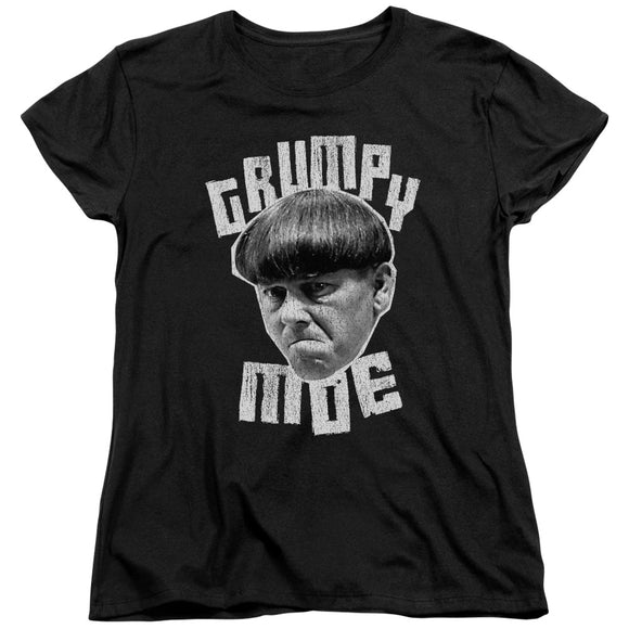 Three Stooges Womens T-Shirt Grumpy Moe Black Tee - Yoga Clothing for You