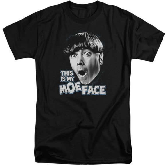 Three Stooges Tall T-Shirt Moe Face Black Tee - Yoga Clothing for You