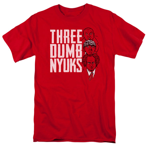 Three Stooges T-Shirt Three Dumb NYUKS Red Tee - Yoga Clothing for You