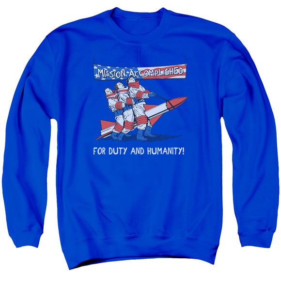 Three Stooges Sweatshirt Mission Accomplished Royal Pullover - Yoga Clothing for You