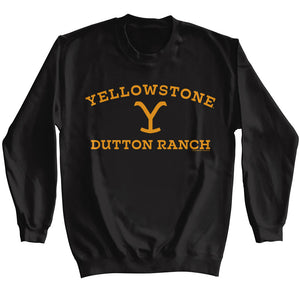 Yellowstone Dutton Ranch Yellow Logo Black Sweatshirt - Yoga Clothing for You