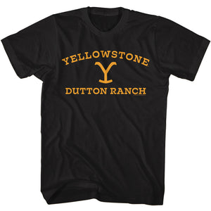 Yellowstone Dutton Ranch Yellow Logo Black T-shirt - Yoga Clothing for You