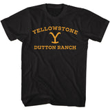 Yellowstone Dutton Ranch Yellow Logo Black T-shirt - Yoga Clothing for You
