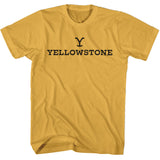 Yellowstone Y Logo with Text Ginger T-shirt - Yoga Clothing for You