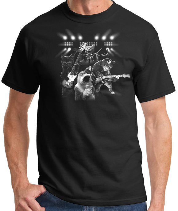 Cats Rock Unisex Size T-shirt - Black - Yoga Clothing for You